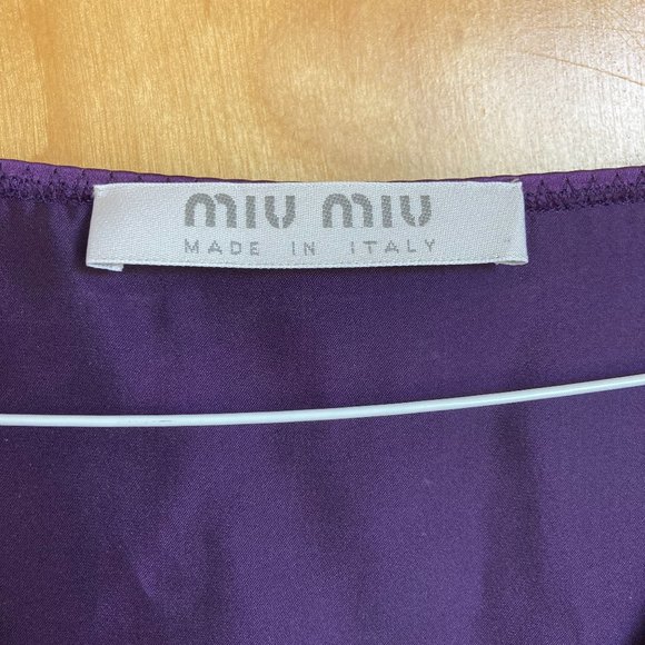 MIU MIU Purple Satin Cocktail Dress Size 42 - Picture 3 of 7